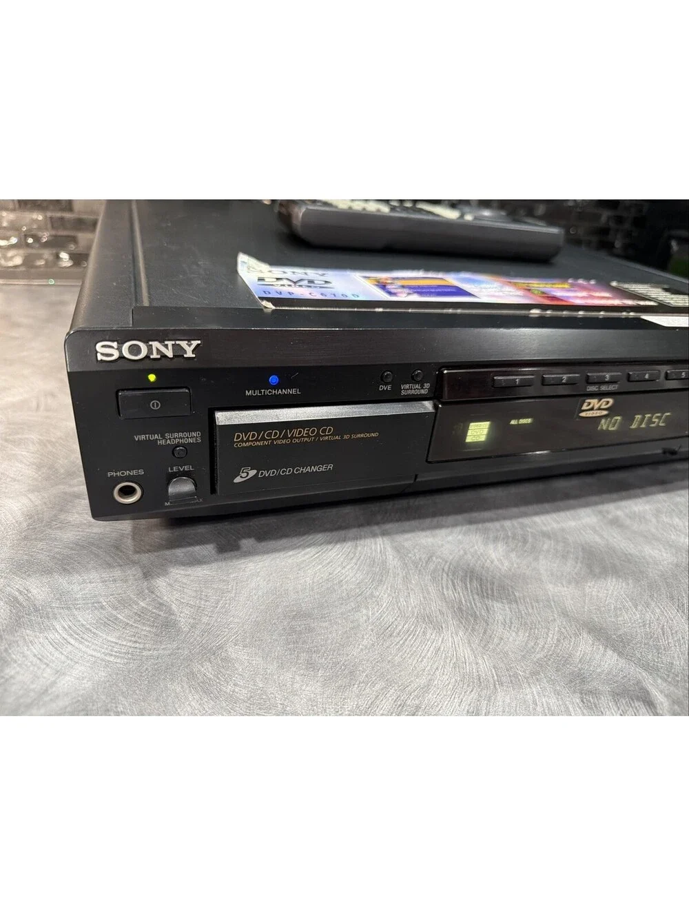 Sony DVP-C670D 5-Disc CD DVD Player Dolby Digital Surround Sound W/orig Remote